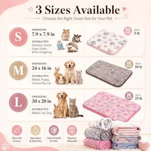 Grddaef Fleece Guinea Pig Blankets 6 Pieces Waterproof Washable Small Animal Cage Liners 60 x 40 cm (23.6 x 15.7 Inch) thumbnail 6