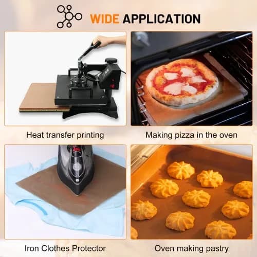 HTVRONT Teflon Sheets for Heat Press 12" x 8 FT Roll | Non-Stick PTFE Heat Resistant Mat thumbnail 5