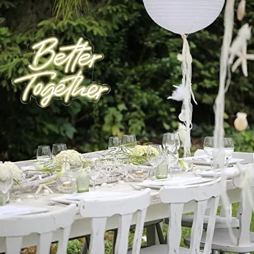 BerniceKelly Better Together Neon Sign Warm White | Wedding & Party Wall Decor 42x30cm thumbnail 9