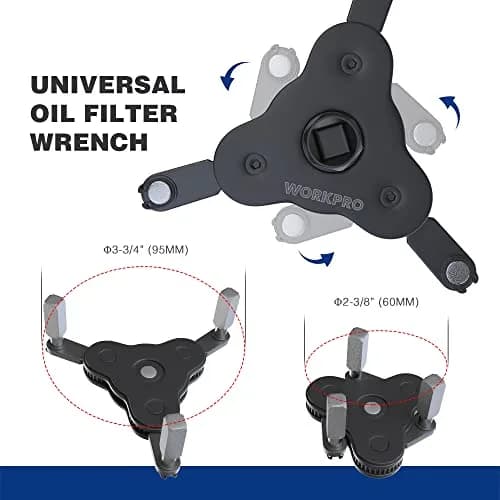 WORKPRO Universal Adjustable Oil Filter Wrench 60-95mm (2.375-3.75") | Magnetic Oil Filter Removal Tool for Cars & Motorcycles thumbnail 2