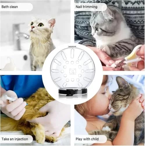 Merkaunis Upgraded Cat Muzzle Grooming Adjustable Anti-Bite Helmet Hood | Breathable Resin Cat Helmet (One Size) thumbnail 6