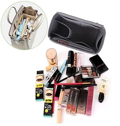 Lckaey Premium Felt Purse Organizer Insert for Birkin 30 Bag, Camel M | 26.9cm (10.6in) Organizer with Zip Pocket thumbnail 3