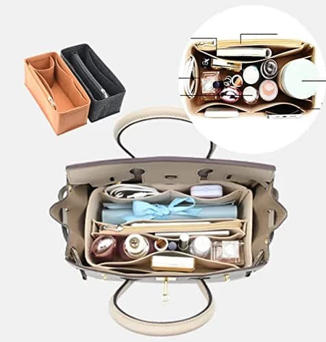 Lckaey Felt Purse Organizer Insert for Birkin 35 Bag, M: 26.9cm (10.6") | Keeps Bags Tidy & Structured thumbnail 2