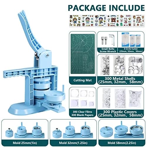 MK.Bear Button Maker Machine Multiple Sizes 25mm, 32mm & 58mm | DIY Badge Press Kit for Crafts thumbnail 4