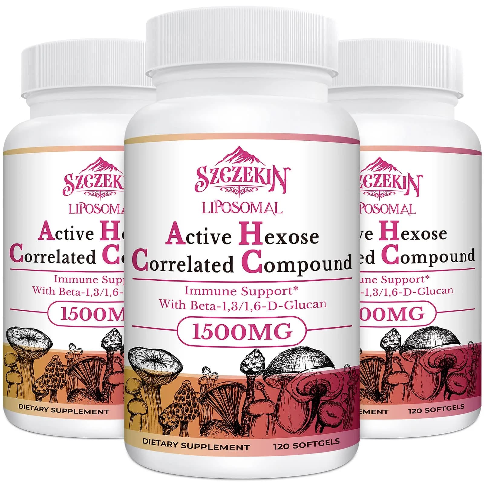 SZCZEKIN 1500mg Liposomal Active Hexose Correlated Supplement 120 Count | Advanced Immune Support