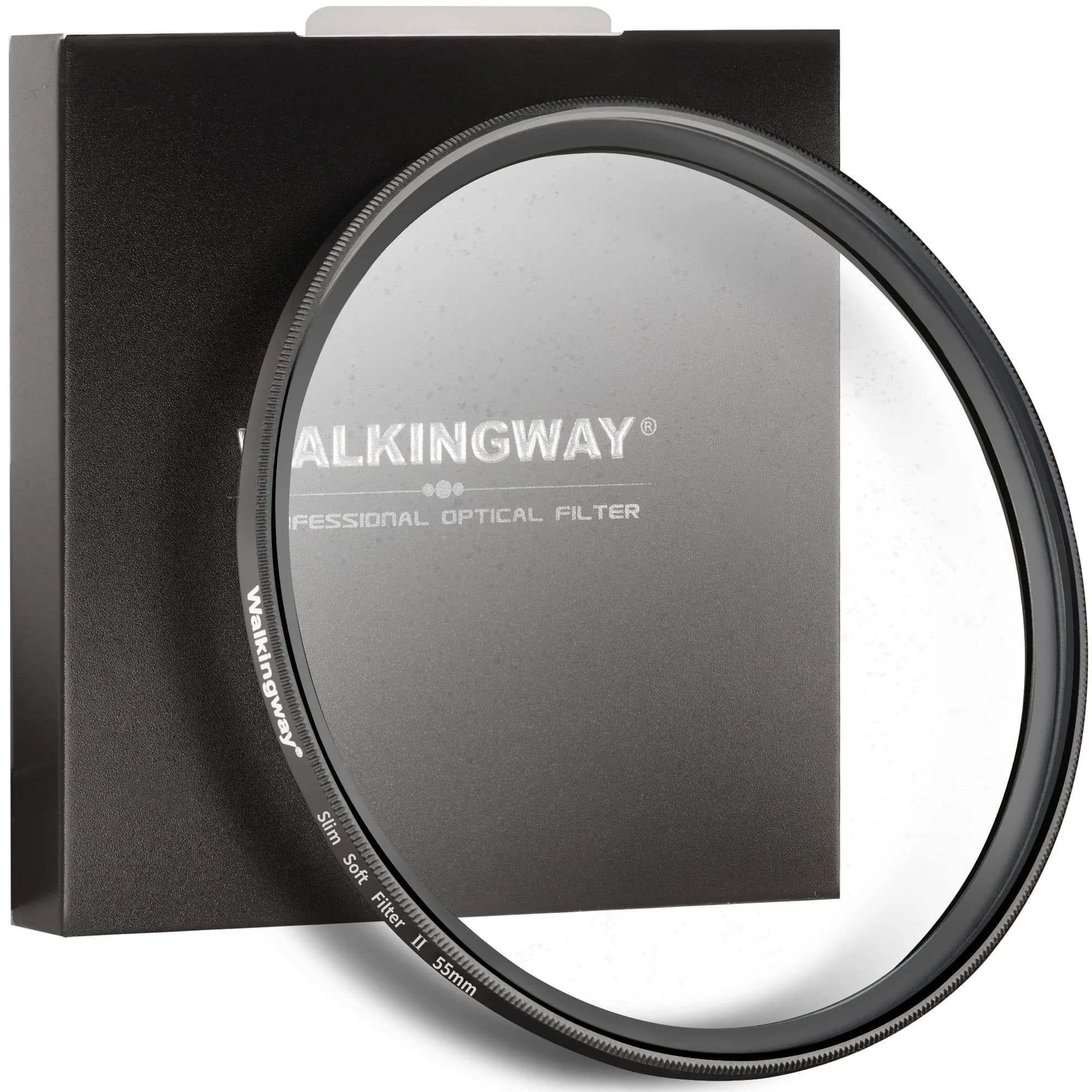 Walking Way White Pro Mist Diffusion Lens Filter 49mm (1.93" x 1.93" x 0.12") | Soft Glow Effect for Video, Vlog, Portrait — 55MM / Medium-Soft 2