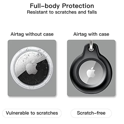 Lanteso Black 2 Pack Waterproof Airtag Holder Case with Keychain | Shockproof & Dustproof for Apple Air Tags thumbnail 2