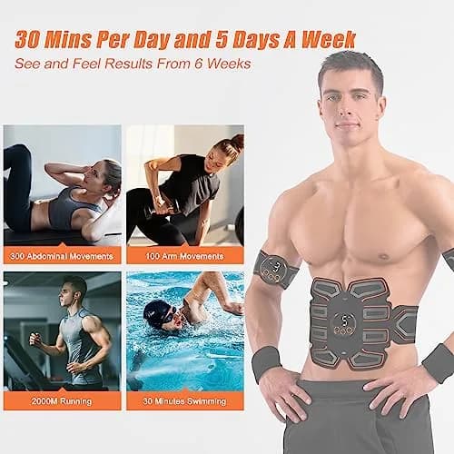 BLASET Abdominal Toning Belt Trainer with EMS Muscle Stimulation for Men & Women | 0.3 Wh (Lithium Polymer Battery) thumbnail 4
