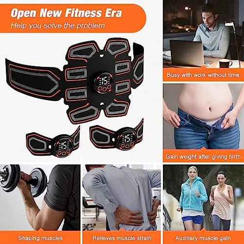 BLASET Abdominal Toning Belt Trainer with EMS Muscle Stimulation for Men & Women | 0.3 Wh (Lithium Polymer Battery) thumbnail 5