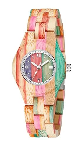 Dentily Handmade Wooden Bamboo Watch for Women, 25mm (1 inch) Case | Natural Wood Analog Quartz Wristwatch thumbnail 1