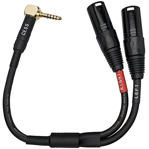 CNCESS Right Angle 4.4mm Balanced Male to Dual 3-Pin XLR Headphone Cable | Shielded Pro Audio Adapter (110 characters) thumbnail 7
