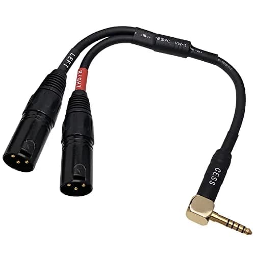 CNCESS Right Angle 4.4mm Balanced Male to Dual 3-Pin XLR Headphone Cable | Shielded Pro Audio Adapter (110 characters) thumbnail 3