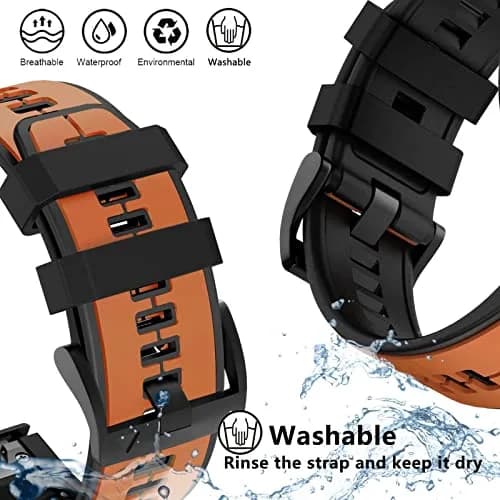 Abanen Quick Fit 22mm Silicone Watch Band for Garmin 955 / Fenix 7 / epix 2 | Waterproof Sport Strap thumbnail 5