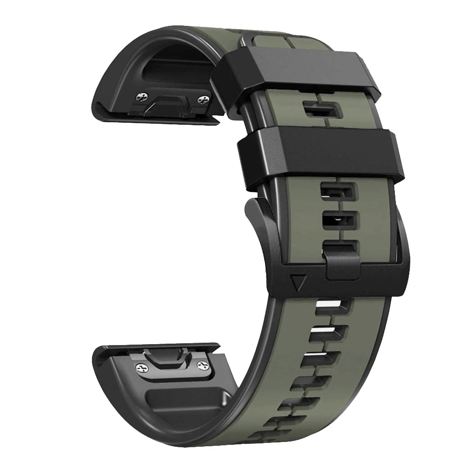 Abanen Quick Fit 22mm Silicone Watch Band for Garmin 955, Fenix 7, epix 2, Instinct 2 Solar | Waterproof Sport Strap — Green-Black