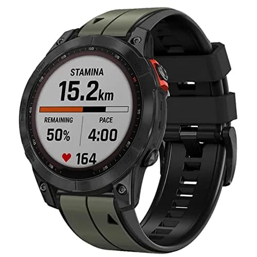 Abanen Silicone Watch Band 22mm | Waterproof Sport Strap for Garmin Fenix 7 & Forerunner 955 thumbnail 2