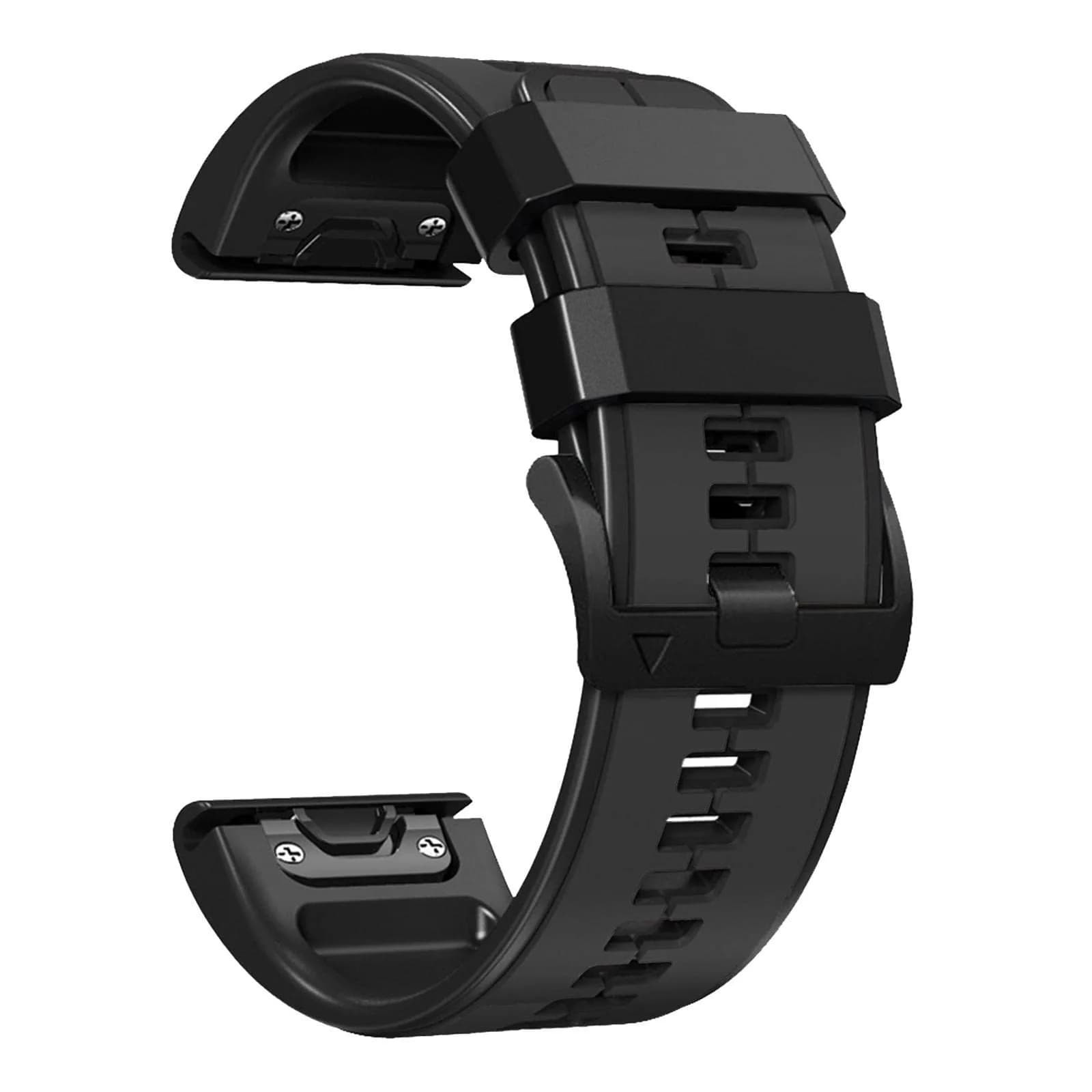 Abanen Silicone Watch Band 22mm | Waterproof Sport Strap for Garmin Fenix 7 & Forerunner 955 — Grey-Black