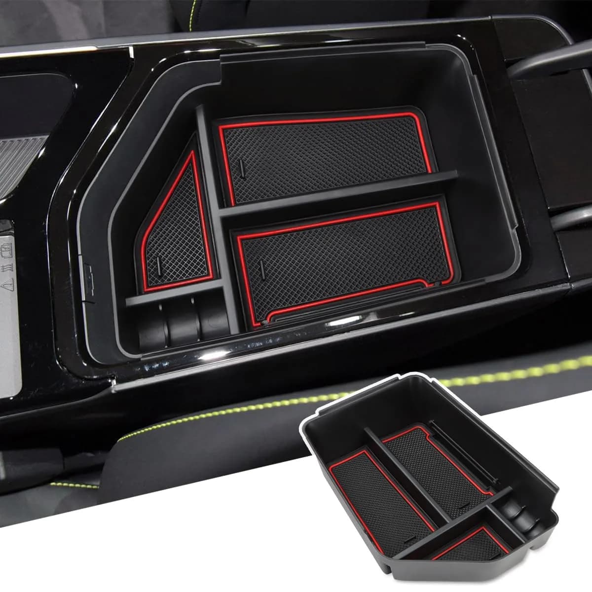 MARCHFA Center Console Organizer Tray Blue for Kia EV6 2022-2026 | Keeps Your Car Tidy — Red