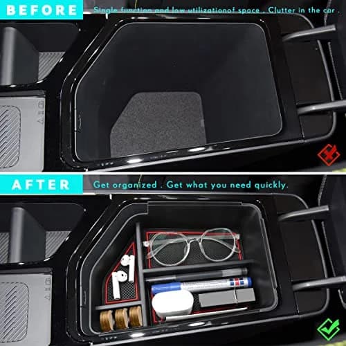 MARCHFA Red Center Console Organizer Tray for Kia EV6 2022-2026 | Fits Armrest Storage Box Insert thumbnail 2