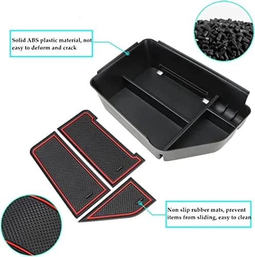 MARCHFA Red Center Console Organizer Tray for Kia EV6 2022-2026 | Fits Armrest Storage Box Insert thumbnail 3