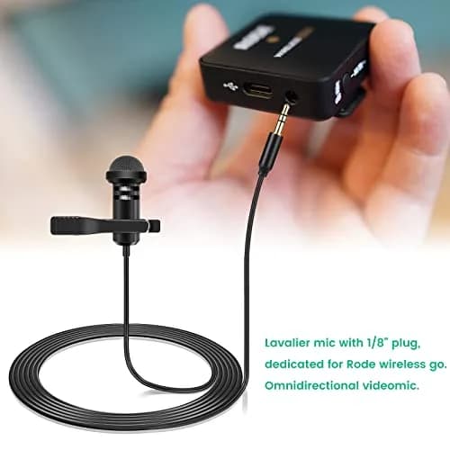 weishan 2 Pack Lavalier Microphones for DJI Mic 2 & Rode Wireless Pro/GO II | 1.5m (5 ft) Cable thumbnail 7
