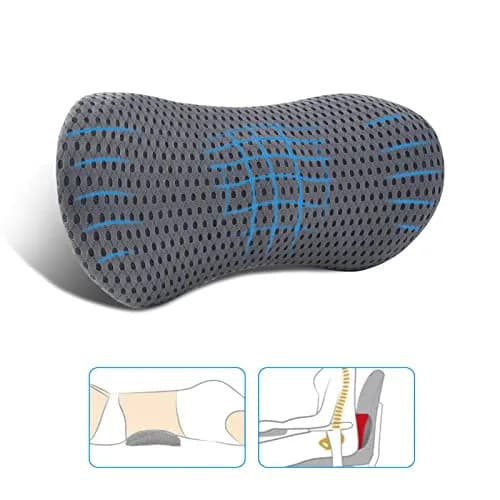 FOUSUPDT Lumbar Pillow Memory Foam Support Cushion for Office & Car | Relieves Lower Back Pain thumbnail 1
