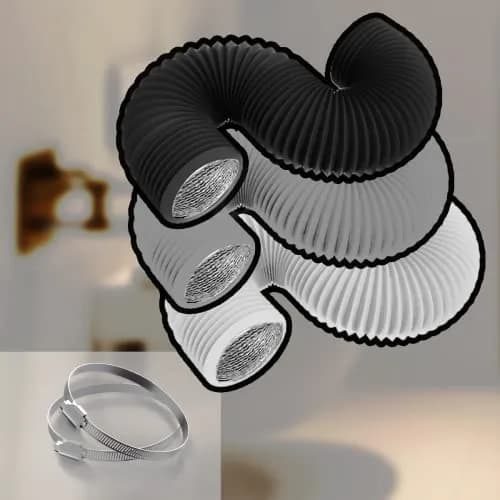 TEAIERXY 4 Inch 8FT Dryer Vent Hose | Flexible Insulated Air Ducting for HVAC Ventilation (Grey) thumbnail 6