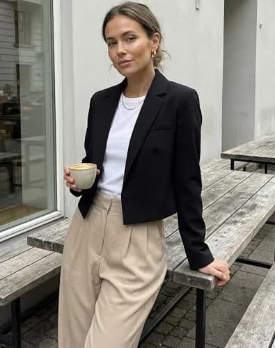 Beninos Blazer Jacket S | Long Sleeve Cropped Open Front for Women thumbnail 4