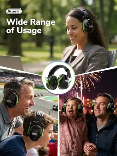 Dr.meter Hearing Protection Earmuffs 31dB SNR Noise Reduction with Adjustable Headband | Foldable & Portable for Adults & Kids thumbnail 9