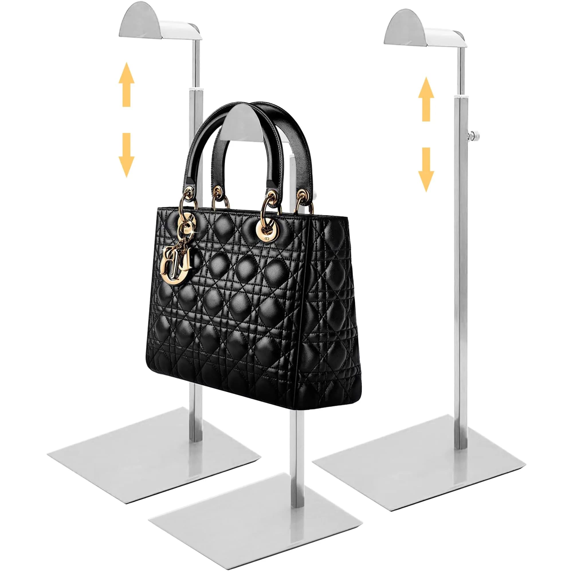 Royxen 3 Pack Adjustable Purse Display Stand 37-61cm (14-24") | Stainless Steel Bag Organizer for Shops