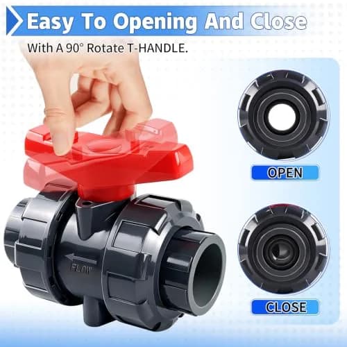 Boltigen 2 Inch PVC True Union Ball Valve | Full Port 150 PSI Water System Valve thumbnail 6