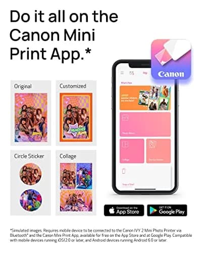 Canon Ivy 2 Mini Photo Printer, Pure White | Pocket-Sized ZINK Printer with Bluetooth 5.0 thumbnail 5