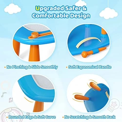 Kikidex Magnetic Drawing Board, Toddler Toys for 1-3 Year Olds, Light Blue | Mess-Free Doodle Pad with Legs thumbnail 4