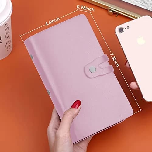 Angimi Leather Business Card Organizer, RFID Blocking, Pink | Holds 96 Cards, Compact & Durable thumbnail 7