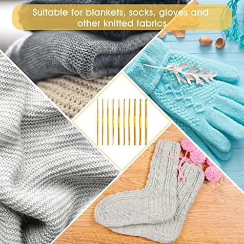Cobee Crochet Hooks 10 Pcs Double End Aluminum Gold | Ergonomic & Travel-Friendly thumbnail 4