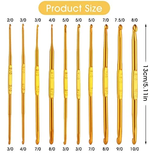 Cobee Crochet Hooks 10 Pcs Double End Aluminum Gold | Ergonomic & Travel-Friendly thumbnail 5