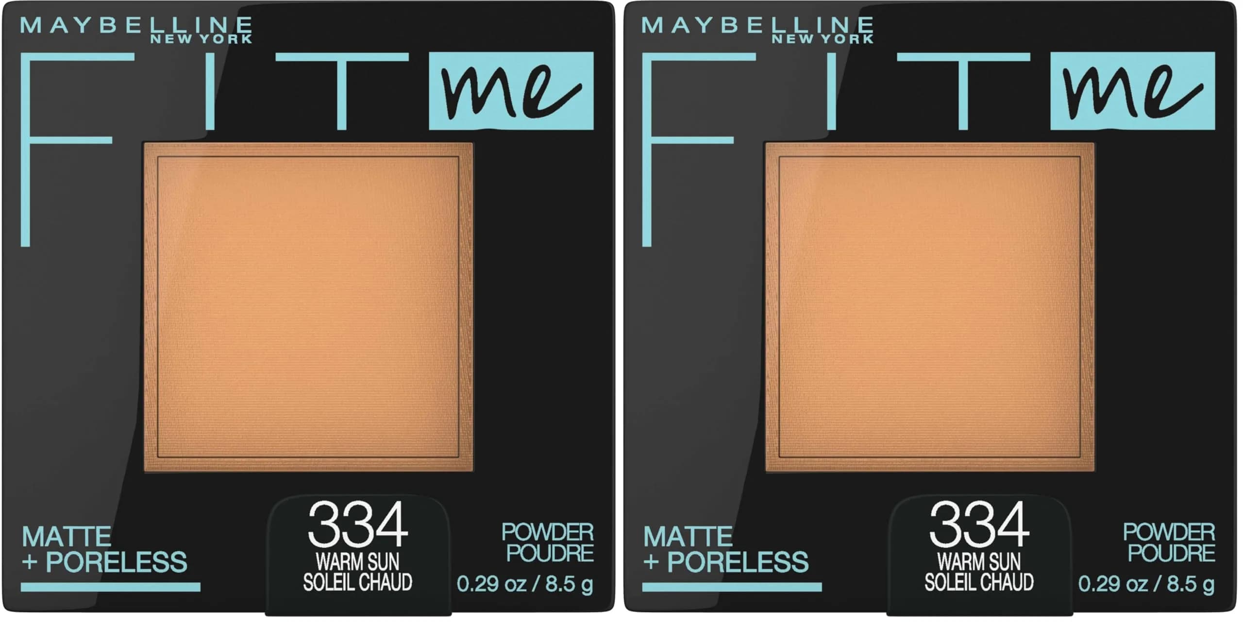 Maybelline Fit Me Matte + Poreless Powder, Warm Sun, 0.56 oz (16 g) (Pack of 2) | Shine Control & Poreless Finish