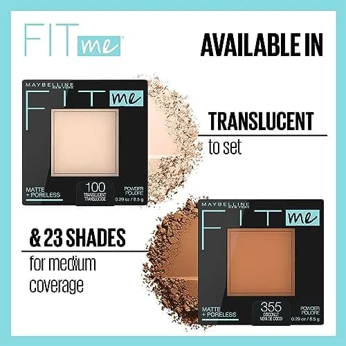 Maybelline Fit Me Matte + Poreless Powder, Warm Sun, 0.56 oz (16 g) (Pack of 2) | Shine Control & Poreless Finish thumbnail 3