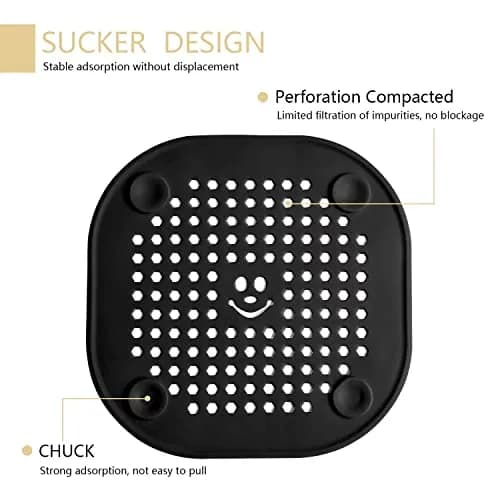 Couidl Grey Silicone Drain Hair Catcher 2 Pack (14 cm x 14 cm x 1 mm) | Prevents Clogged Drains thumbnail 5