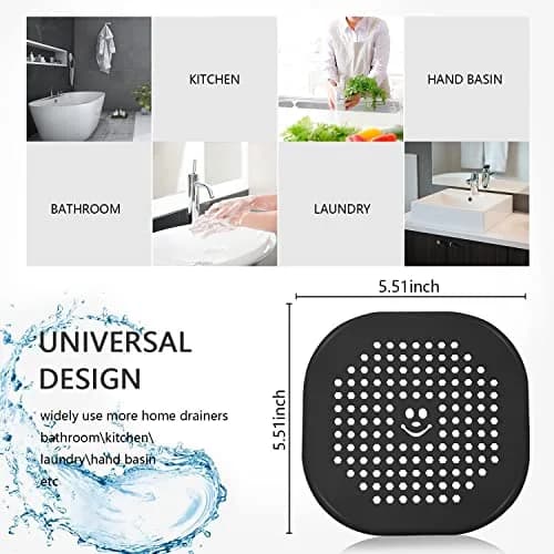 Couidl Grey Silicone Drain Hair Catcher 2 Pack (14 cm x 14 cm x 1 mm) | Prevents Clogged Drains thumbnail 6