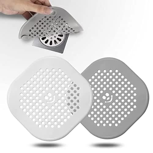 Couidl Grey Silicone Drain Hair Catcher 2 Pack (14 cm x 14 cm x 1 mm) | Prevents Clogged Drains thumbnail 2
