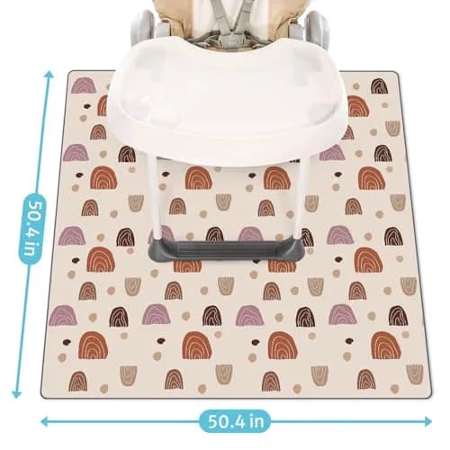 Blissful Diary Baby Splat Mat 128cm x 128cm (50.4 x 50.4 Inch) | Boho Rainbow Waterproof Floor Protector thumbnail 3