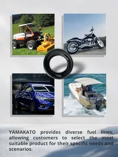 YAMAKATO 1/4 Inch ID 6FT NBR Fuel Line Hose SAE 30R7 with 10 Clamps | Reinforced Braided Hose for Small Engines thumbnail 6
