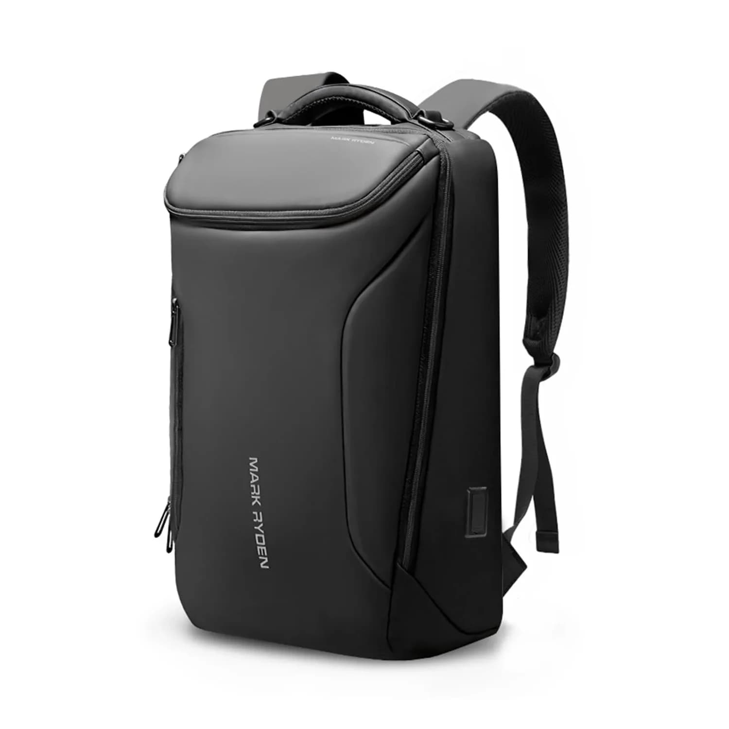 MARK RYDEN Business Backpack for Men, 17.3 Inch Laptop Backpack | Water Resistant with USB Port — Black-2 Pockets / YKK-2 Pockets