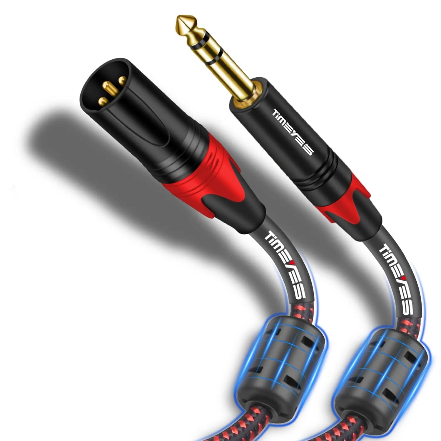TIMEYES XLR to 6.35mm Jack Cable 2M (6.5ft) | Balanced Mic Cable with Gold-Plated Connectors — 4.5M/15FT