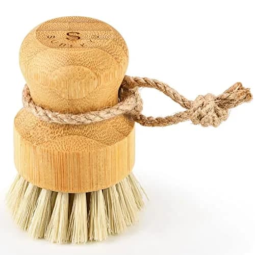 SUBEKYU Bamboo Dish Scrub Brush 1 Pack | Natural Sisal Bristles for Kitchen Pots & Pans thumbnail 1