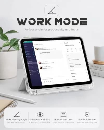 INFILAND Clear Case for iPad 10th Generation 10.9 Inch (2022) & iPad 11th Generation 11 Inch (2025) | Lightweight Shockproof TPU with Pencil Holder & Auto Sleep/Wake thumbnail 6