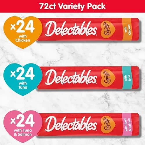 Delectables Squeeze Up Variety Pack Cat Treats 36 oz (72 Tubes) | Interactive Lickable Puree for Cats thumbnail 6