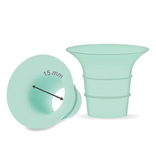 Maymom 15mm Flange Insert for 24mm Breast Shields | BPA-Free Silicone for Medela, Spectra, Elvie, Motif Luna (2-Pack) thumbnail 1