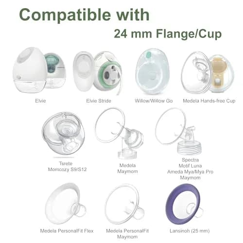 Maymom 15mm Flange Insert for 24mm Breast Shields | BPA-Free Silicone for Medela, Spectra, Elvie, Motif Luna (2-Pack) thumbnail 3