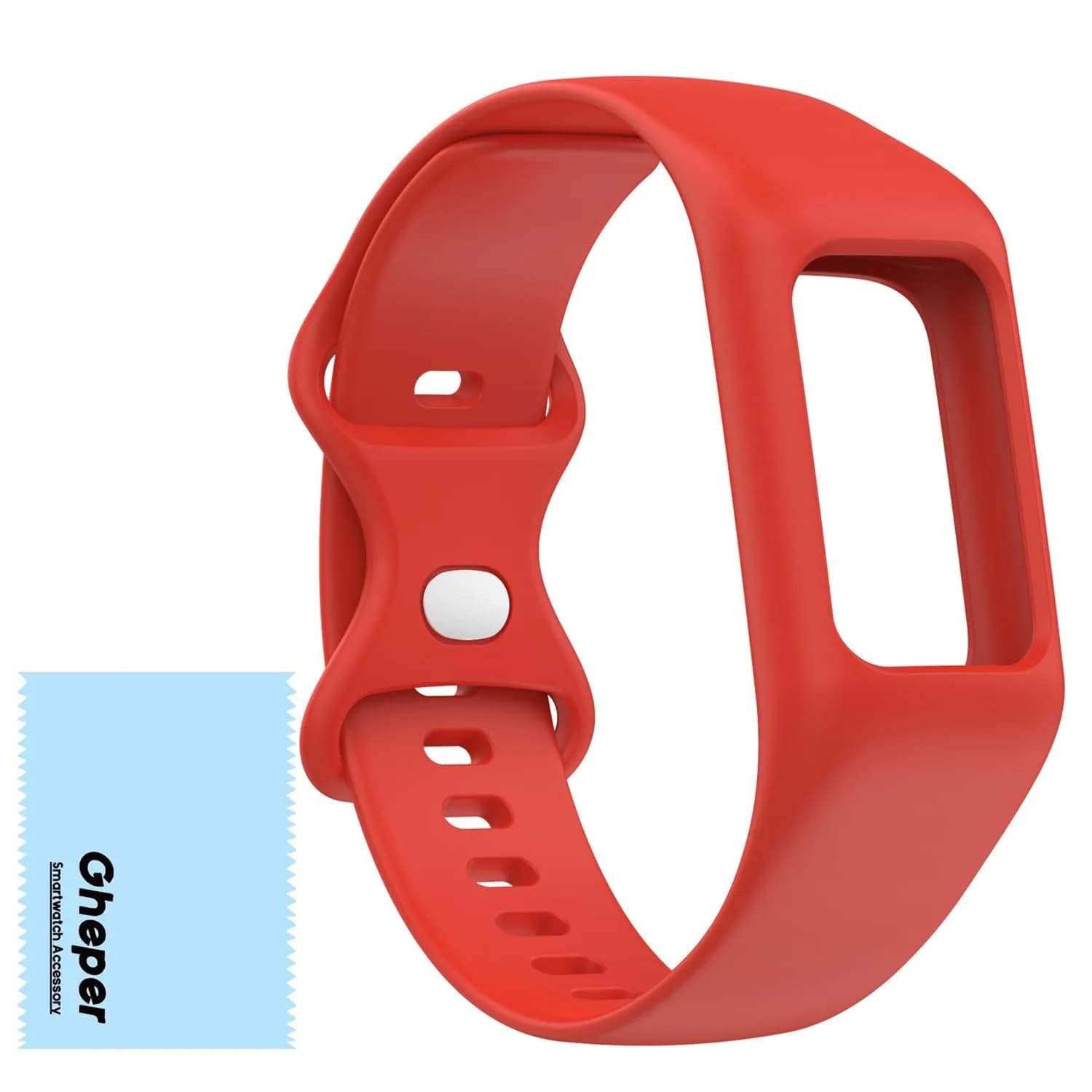 Gheper Silicone Watch Band for Fitbit Charge 6/5/4/3/3SE, Steel Blue, 156mm (6.14in) | Breathable & Durable Replacement Strap — Red